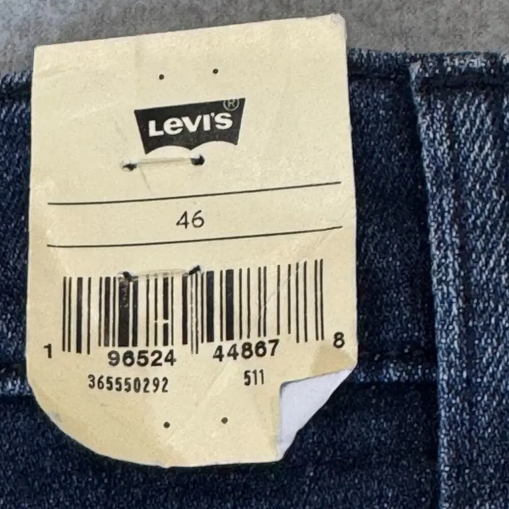 Levi's 511 Slim Stretch Denim Shorts Dark Blue Raw Hem Men's 46 ** READ **